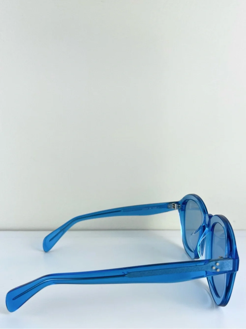 NEW CELINE BLUE ROUND SUNGLASSES - Picture 8 of 13